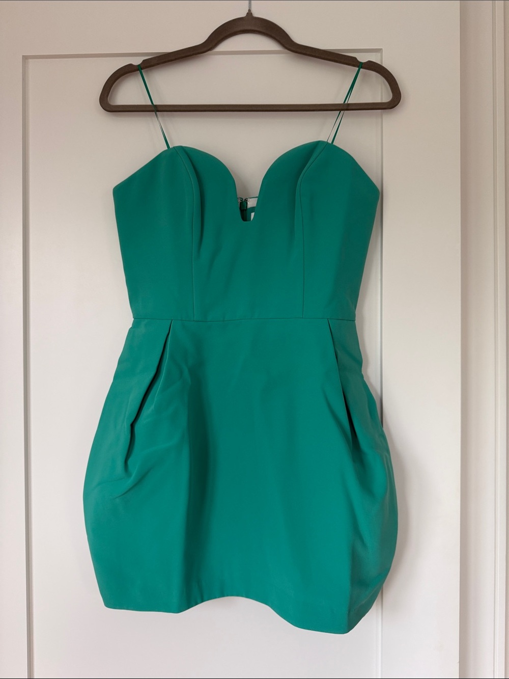 Amanda Uprichard Teal Sweetheart Mini Dress